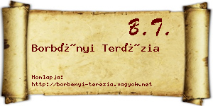 Borbényi Terézia névjegykártya