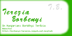 terezia borbenyi business card