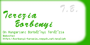 terezia borbenyi business card